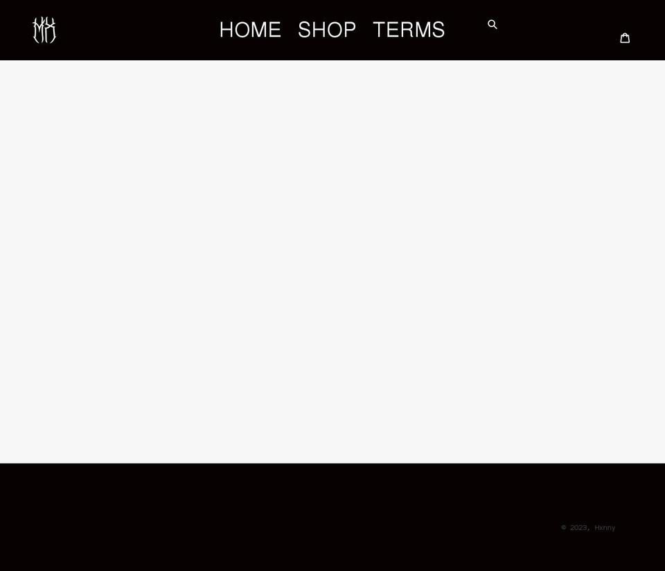 hxnny.com shopify website screenshot