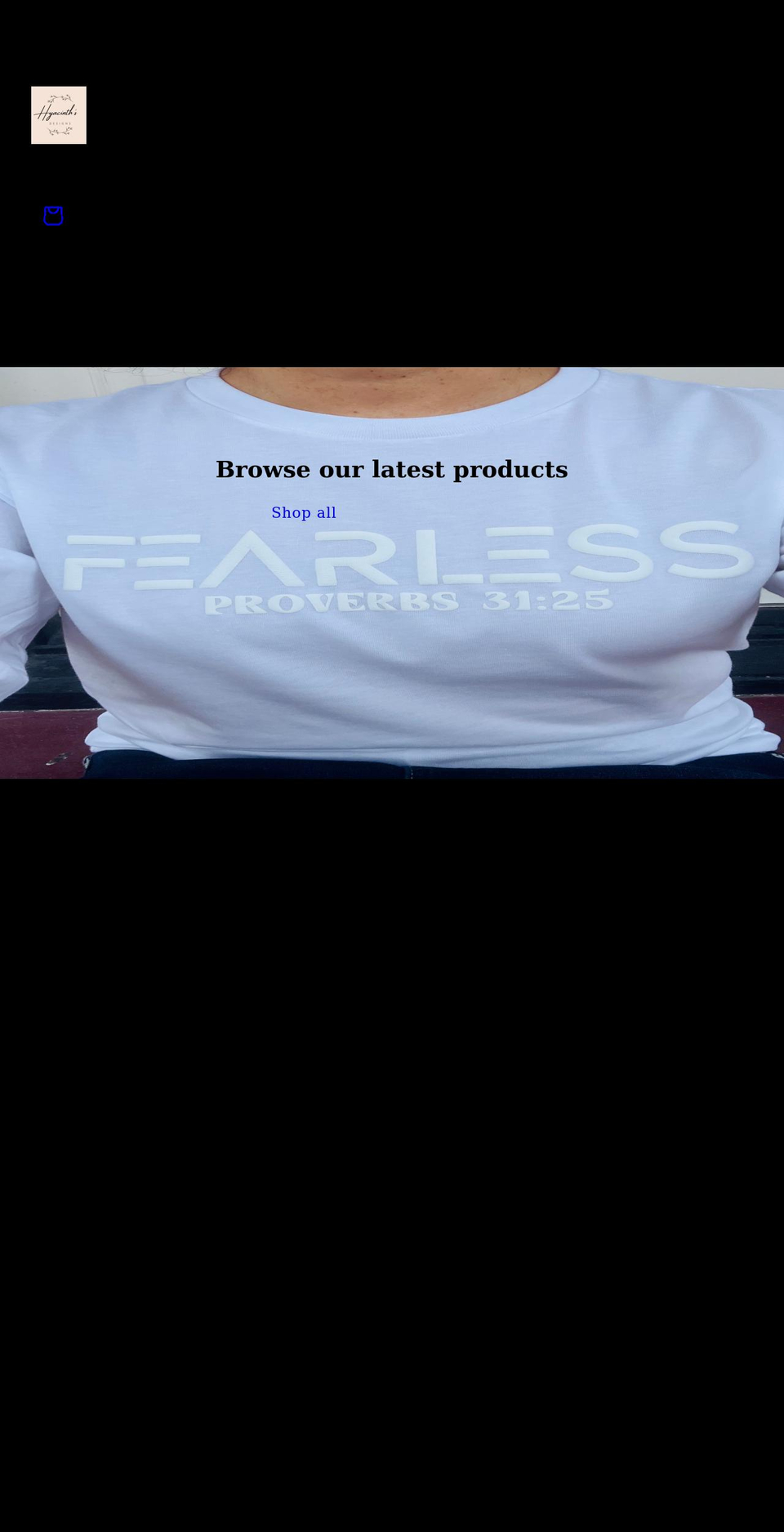 hyacinthsdesigns.com shopify website screenshot