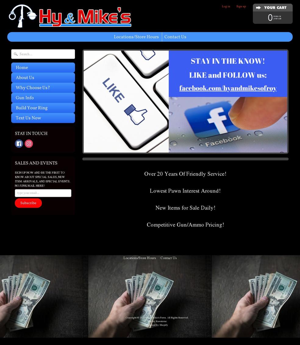 hyandmikespawn.com shopify website screenshot