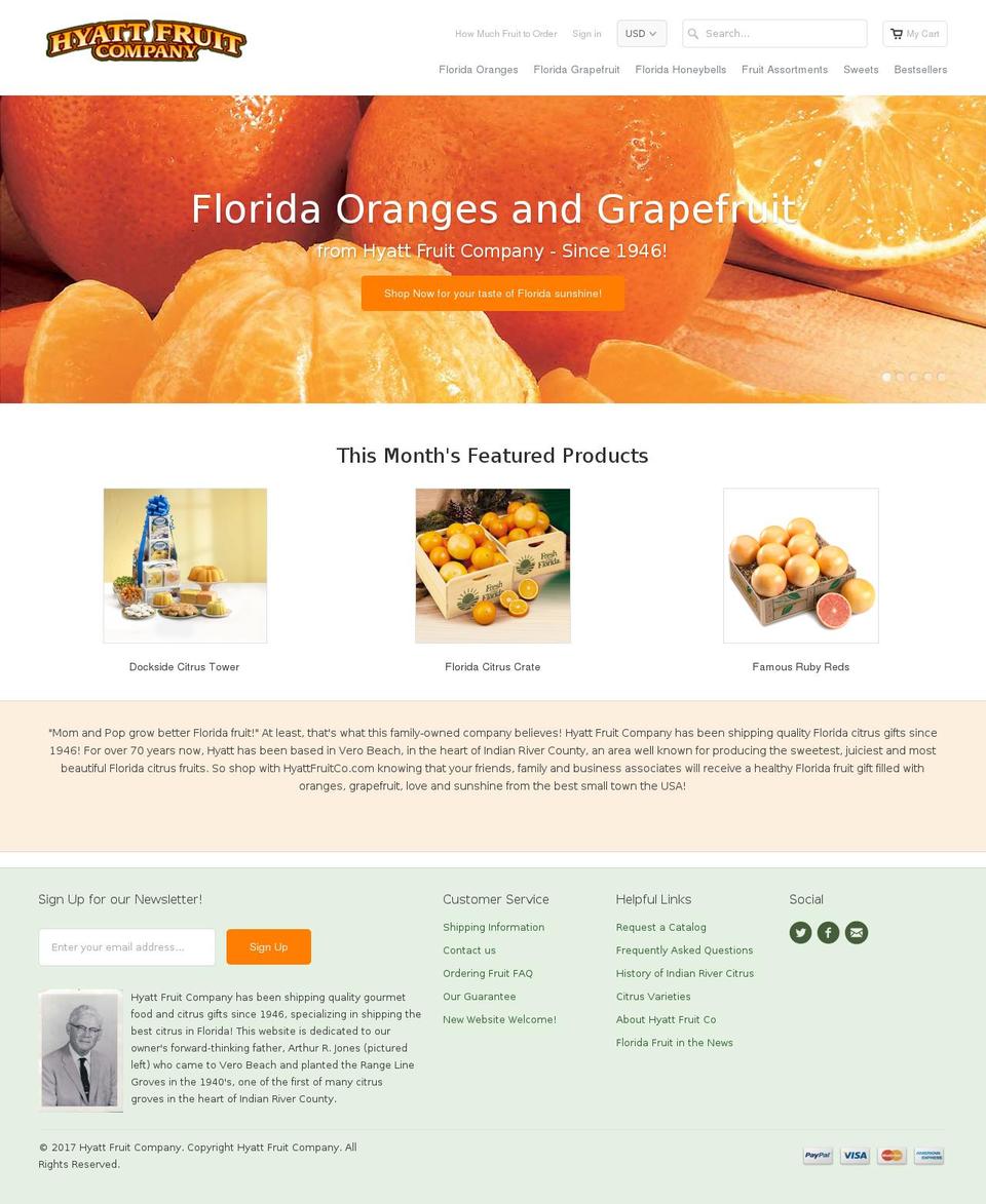 hyattfruitco.com shopify website screenshot