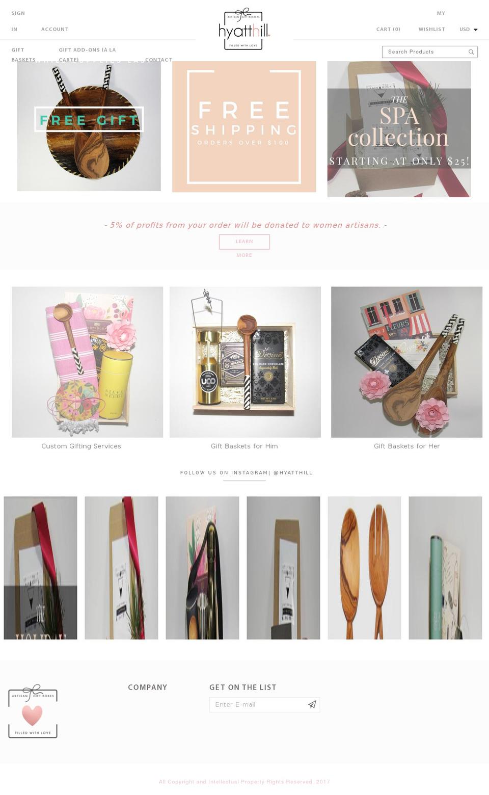 hyatthill.com — Shopify storefront screenshot