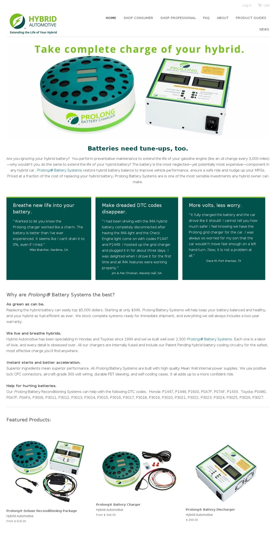 hybridautomotivellc.com — Shopify storefront screenshot