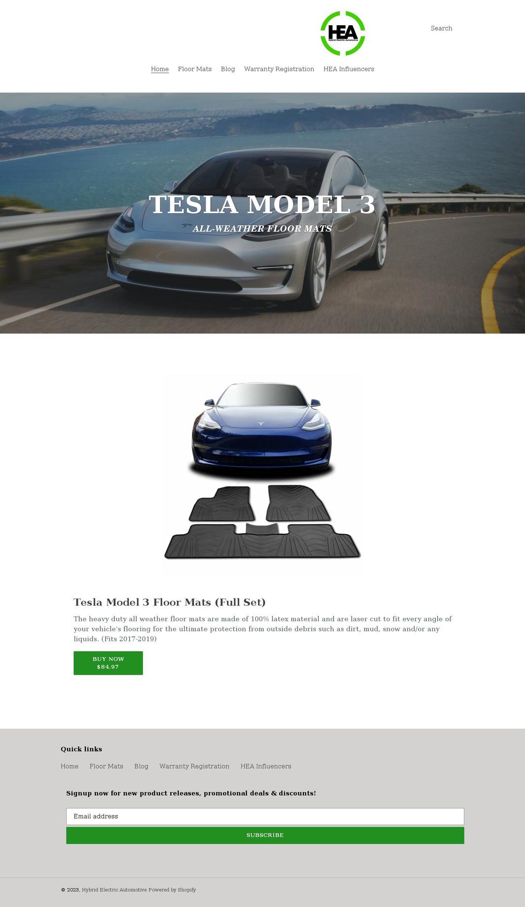 hybridelectricauto.com shopify website screenshot
