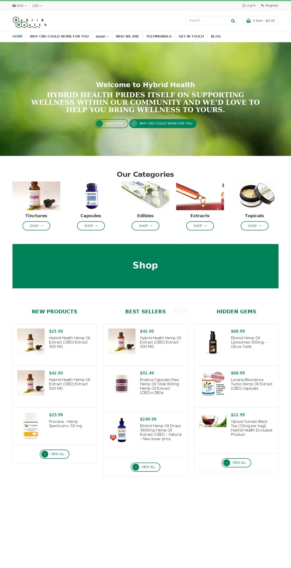 hybridhealth.us shopify website screenshot