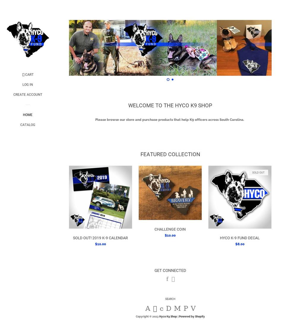 hycok9shop.com — Shopify storefront screenshot