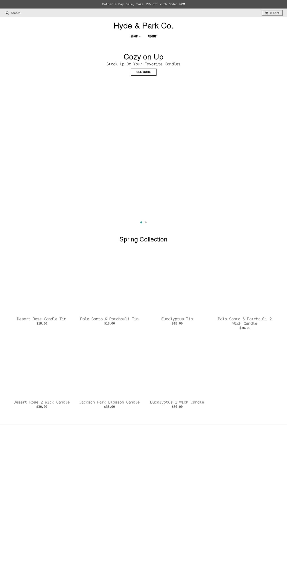 hydeandparkco.com shopify website screenshot