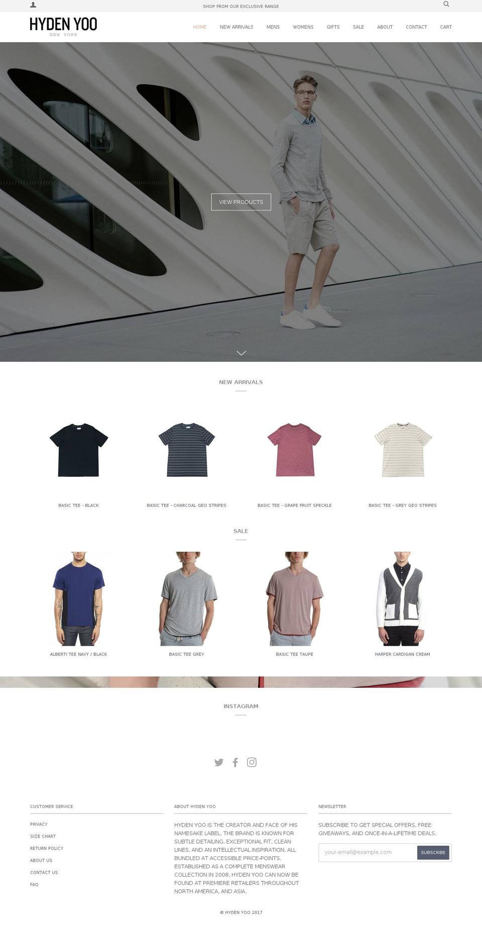 hydenyoo.com shopify website screenshot
