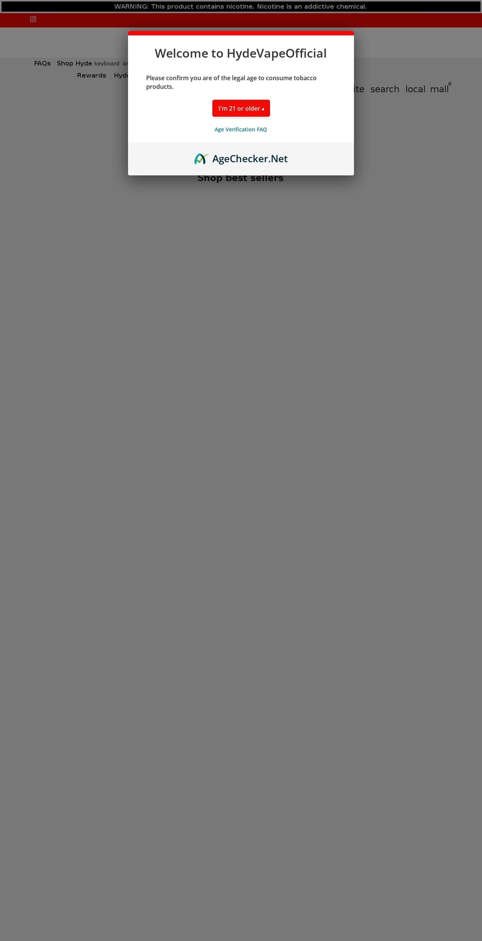 hydevapeofficial.com shopify website screenshot