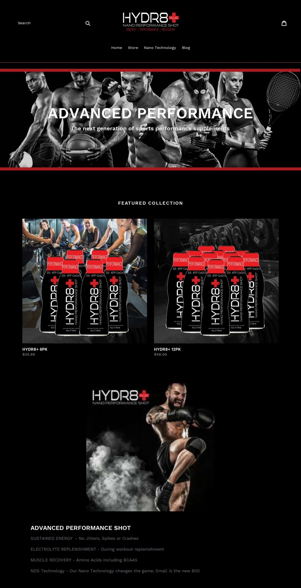 hydr8plus.com — Shopify storefront screenshot