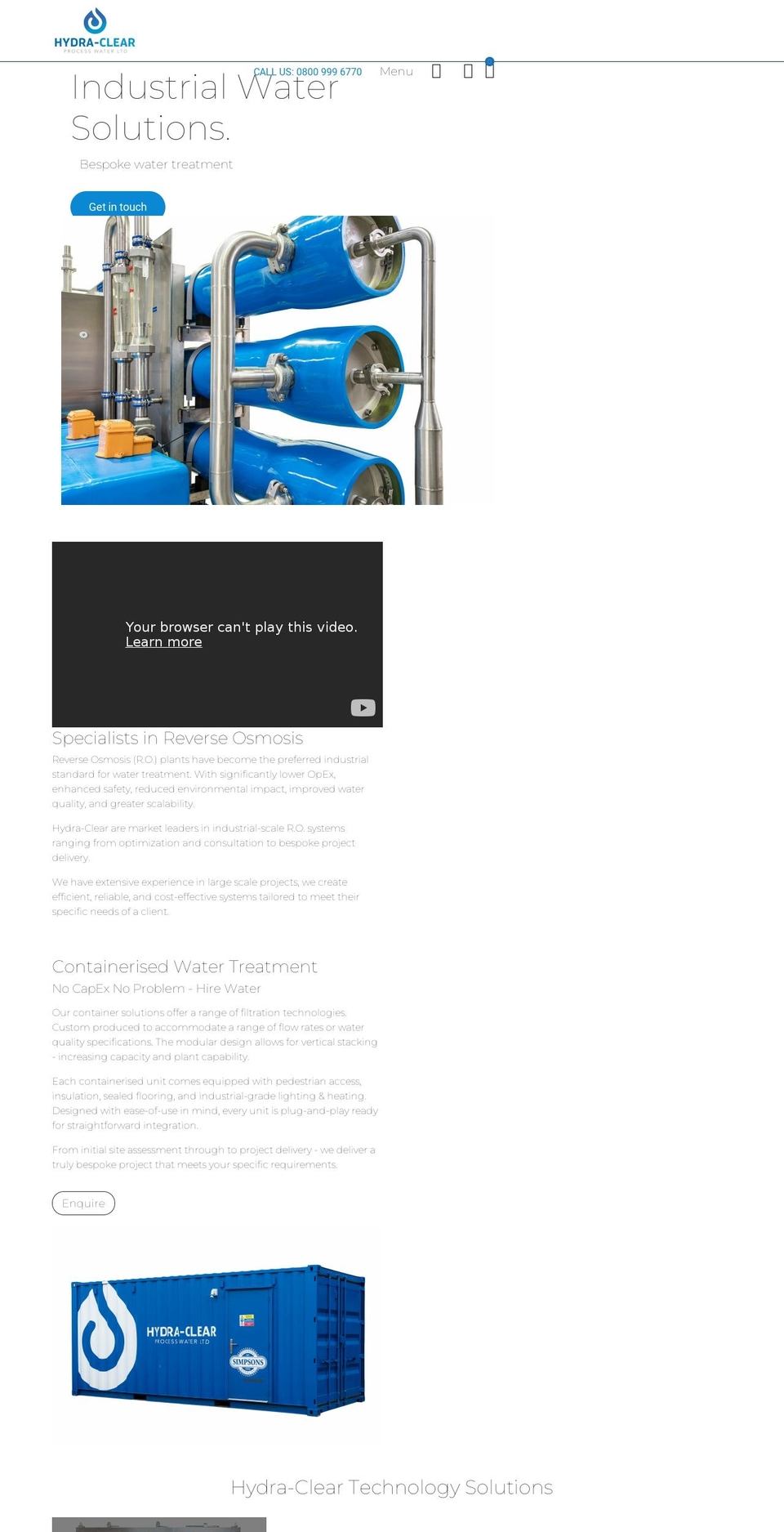 hydra-clear.com shopify website screenshot