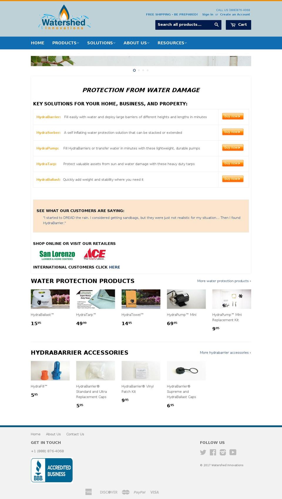 hydrabarrier.com shopify website screenshot