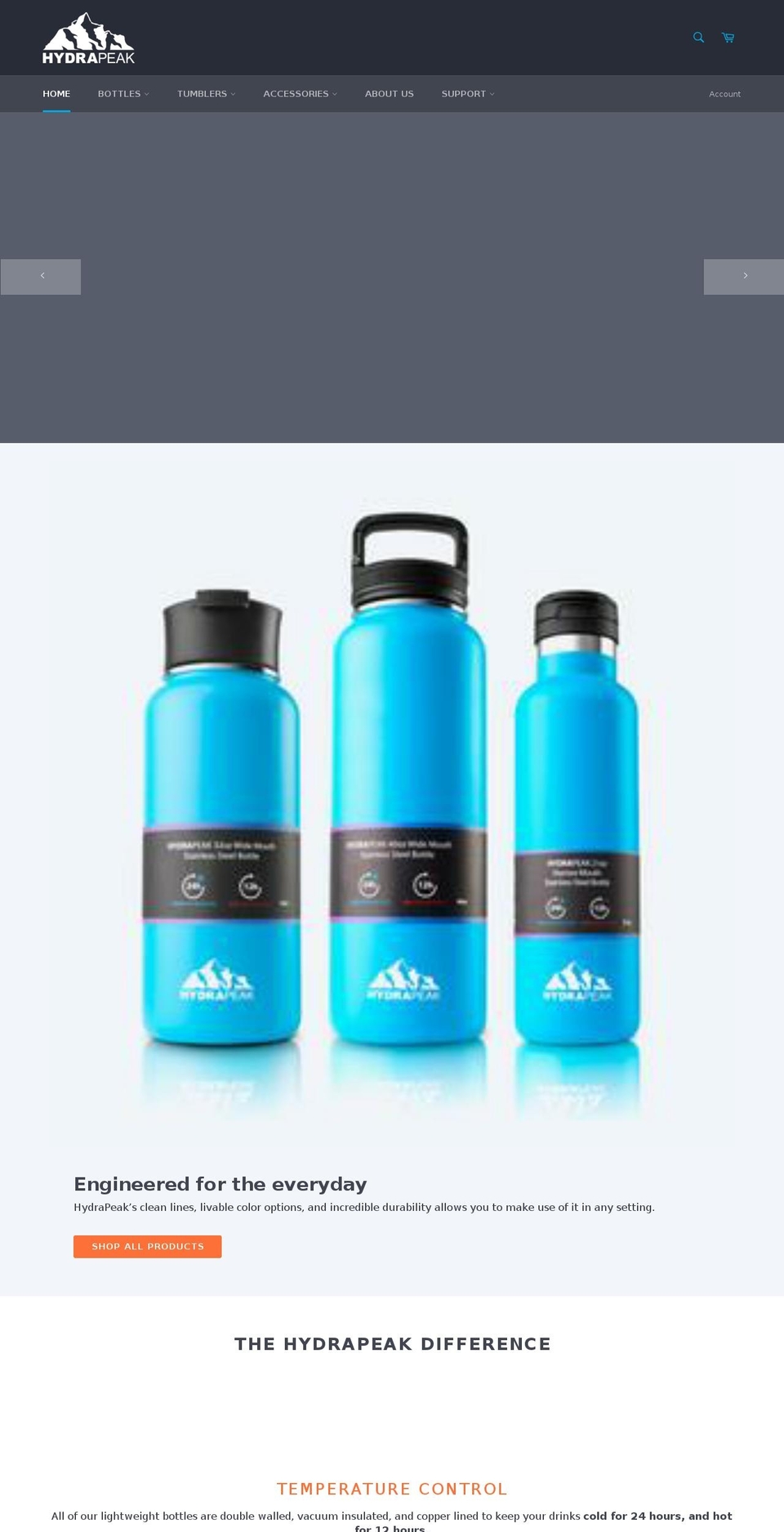 hydrapeak.com shopify website screenshot