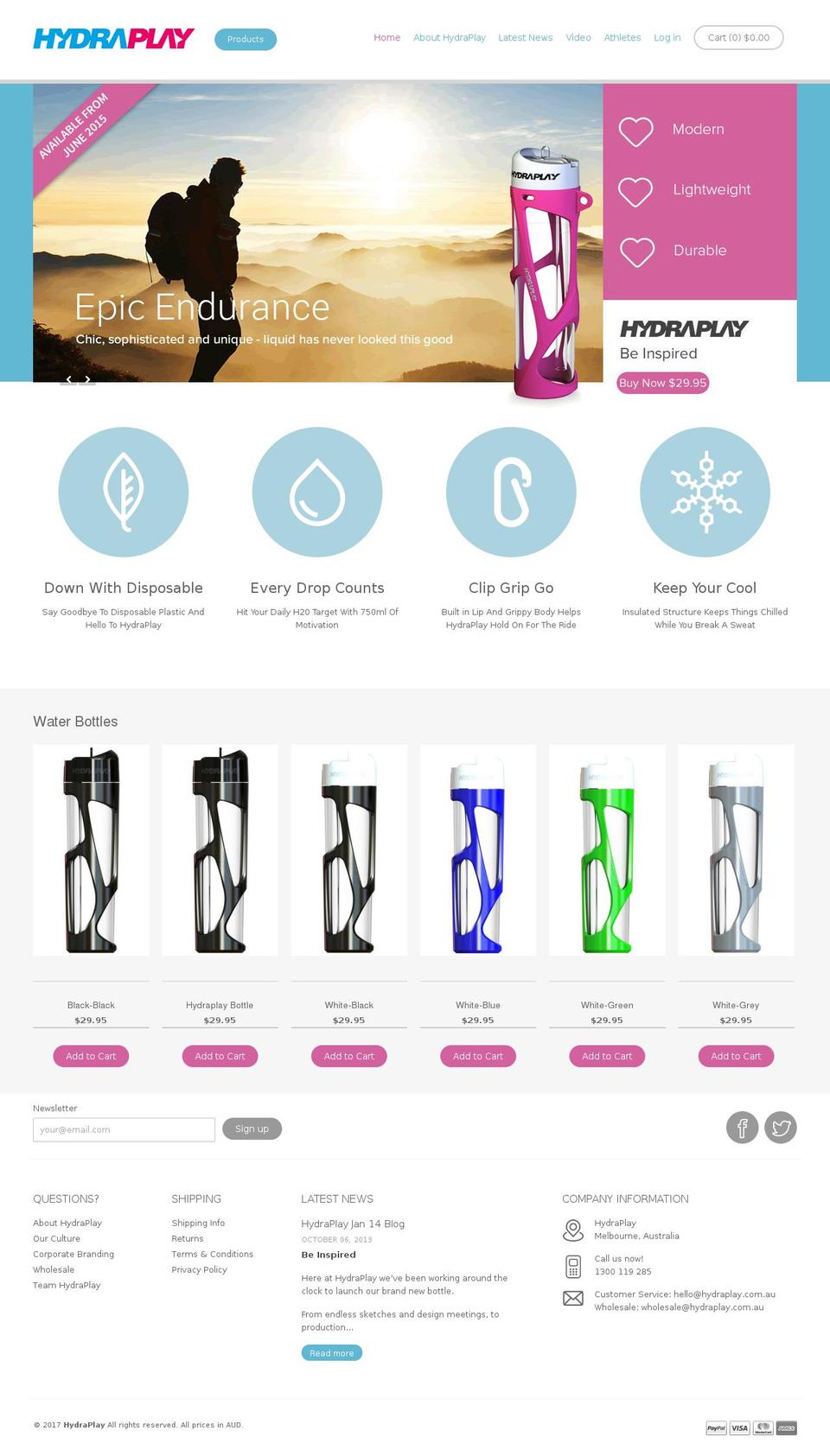 hydraplay.com shopify website screenshot