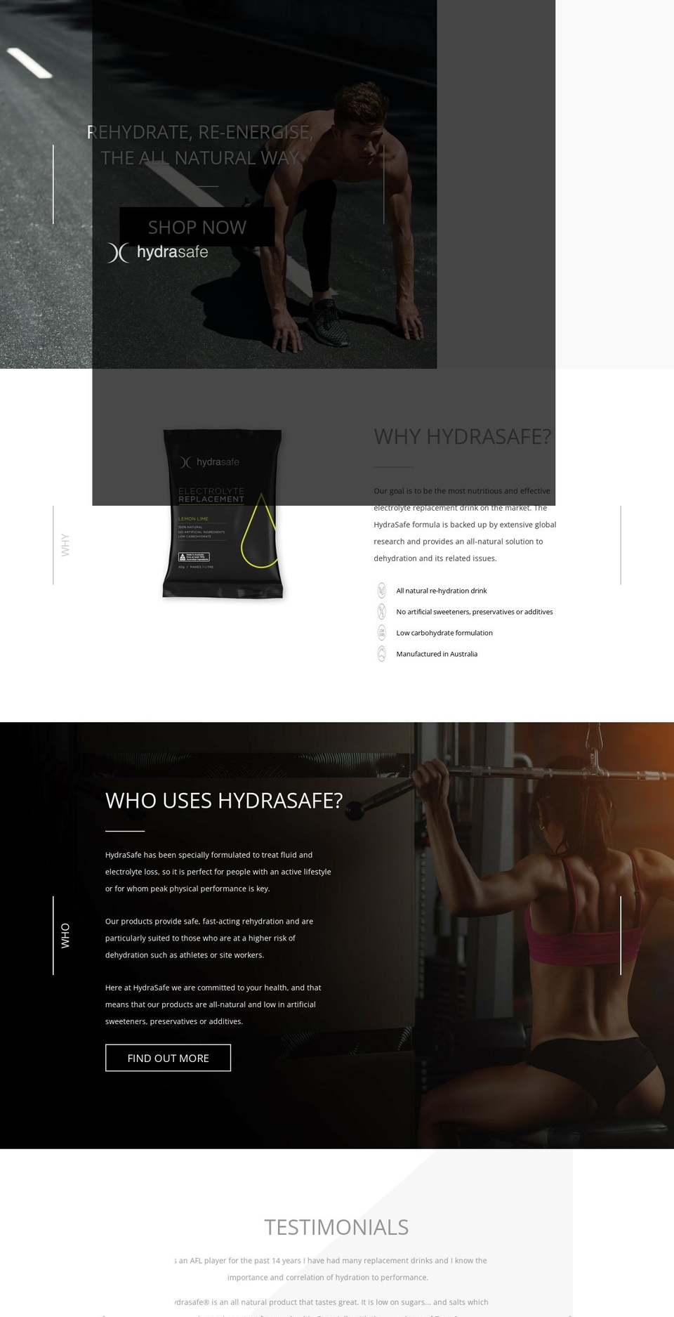 hydrasafe.com.au shopify website screenshot