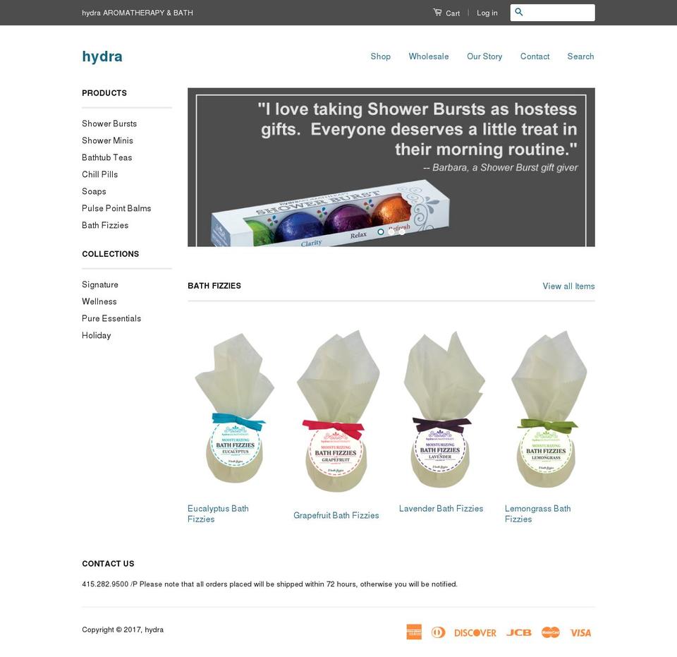 Providence Shopify theme site example hydrasoap.com