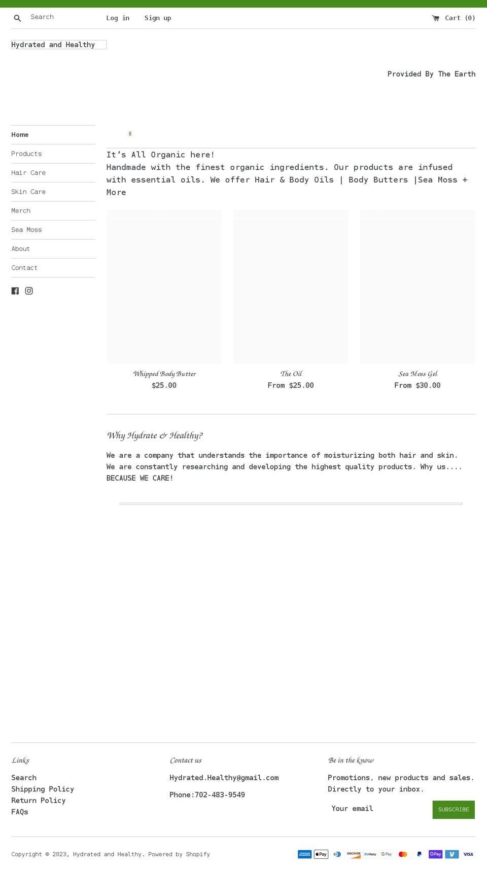 hydratednhealthy.com shopify website screenshot