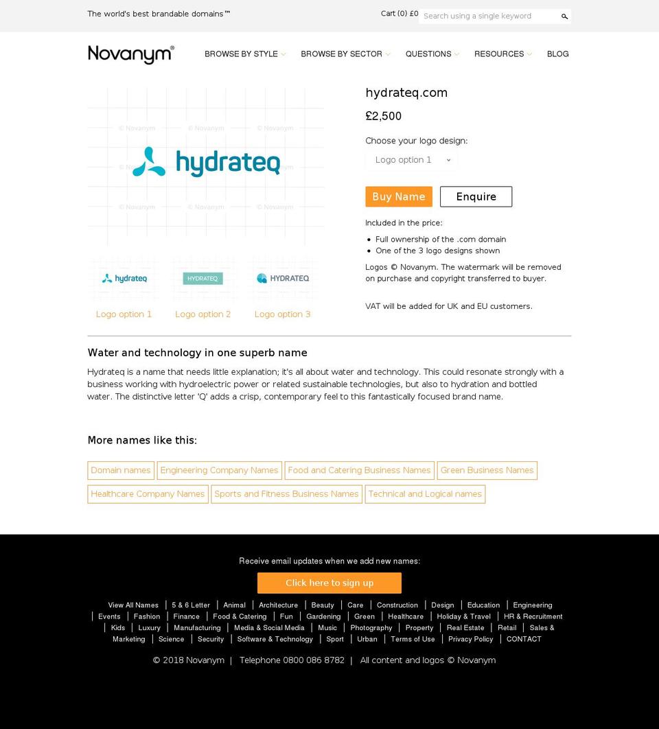 hydrateq.com — Shopify storefront screenshot