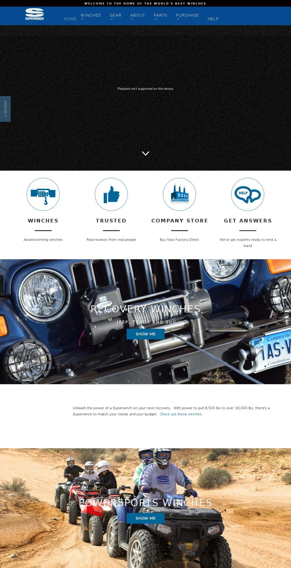 hydraulic-winches.com shopify website screenshot