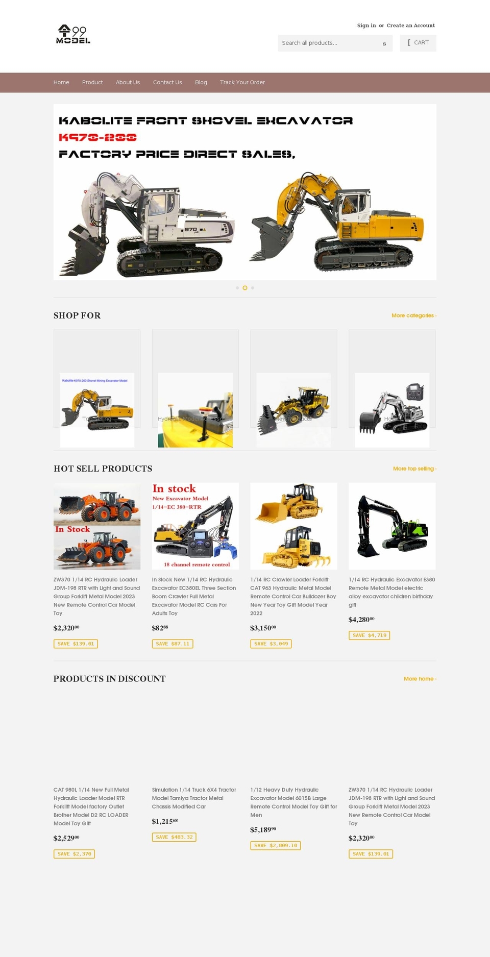 hydraulicrc.com shopify website screenshot