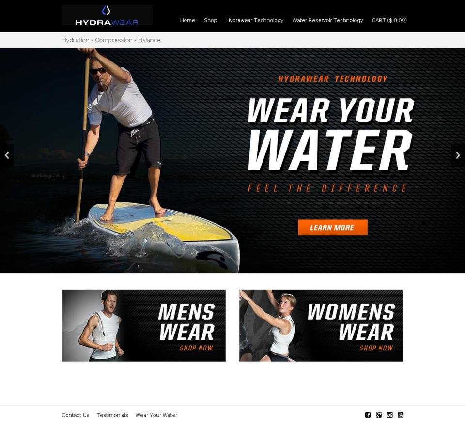 plain Shopify theme site example hydrawear.net