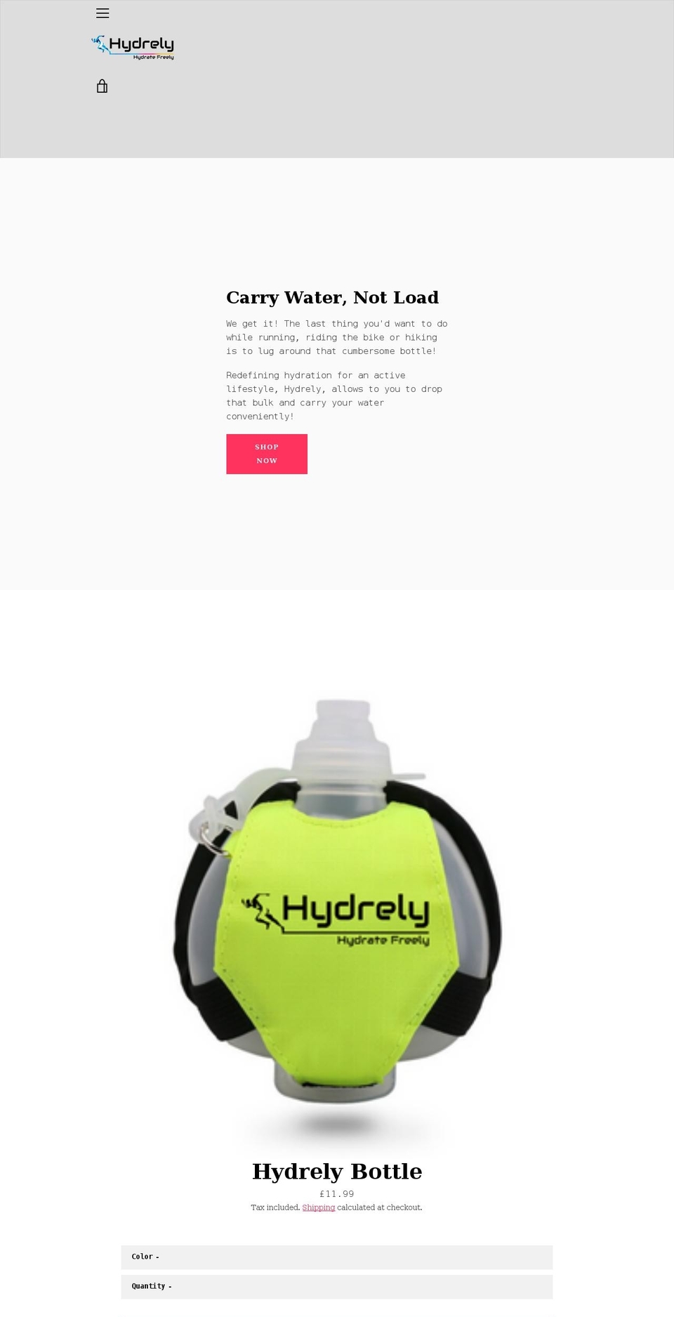 hydrely.com shopify website screenshot