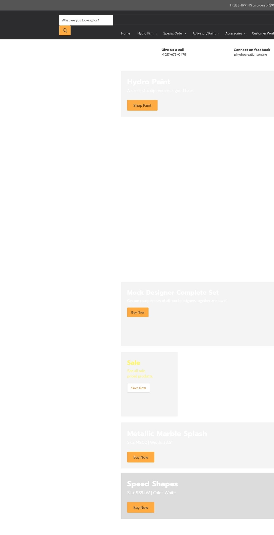 hydrocreation.com — Shopify storefront screenshot