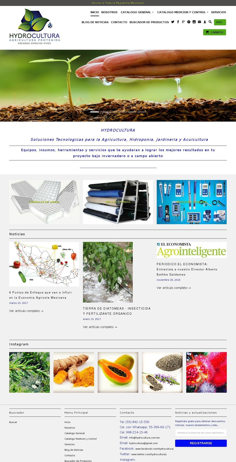 hydrocultura.com shopify website screenshot