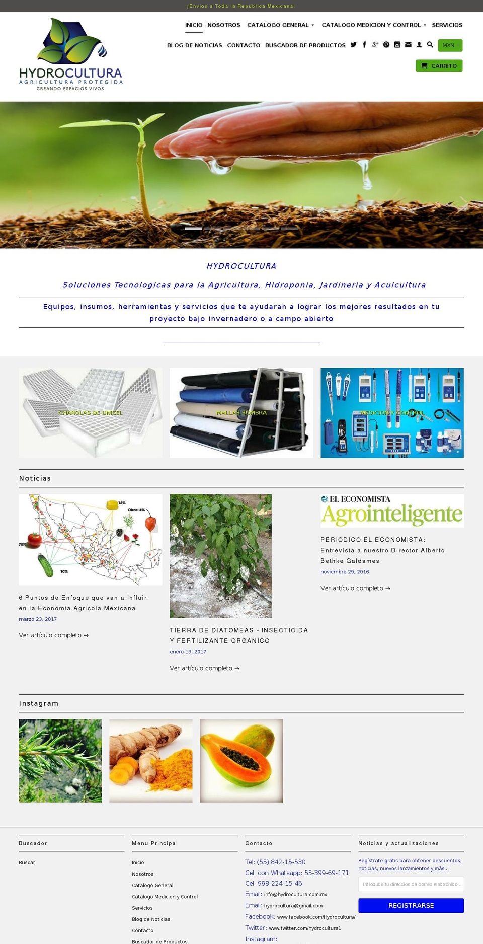 hydrocultura.com.mx shopify website screenshot