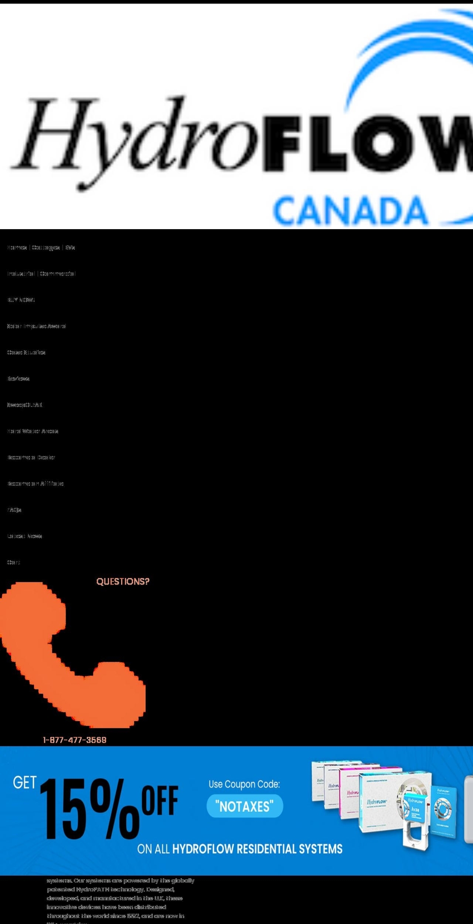 hydroflow.ca shopify website screenshot