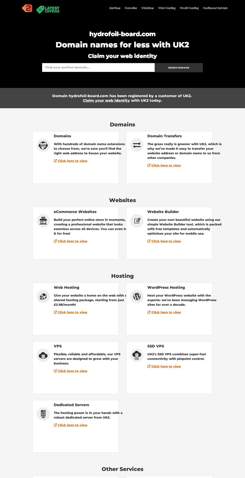 hydrofoil-board.com — Shopify storefront screenshot