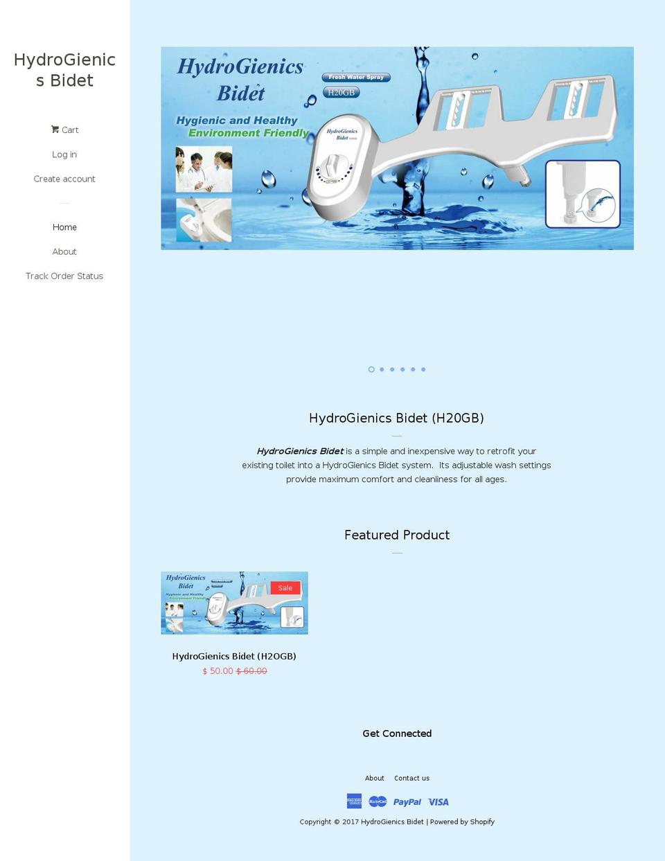 hydrogienicsbidet.com shopify website screenshot