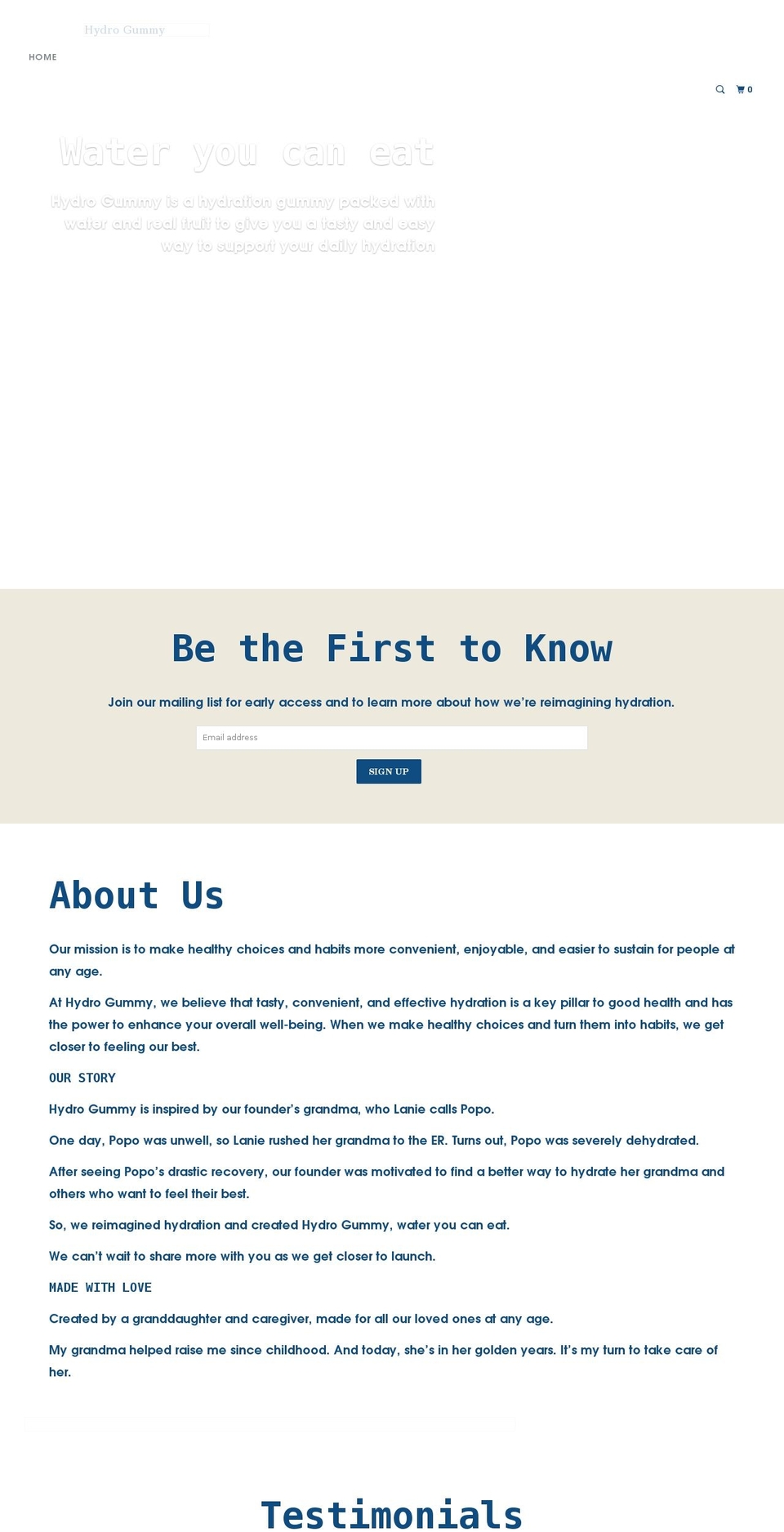 hydrogummy.com shopify website screenshot