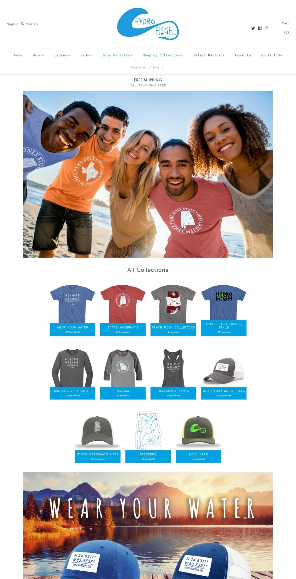 hydrohighclothing.info shopify website screenshot
