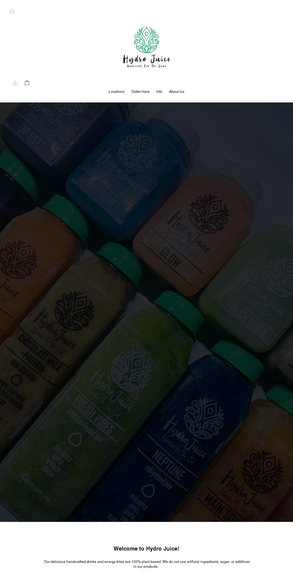 hydrojuice.com shopify website screenshot