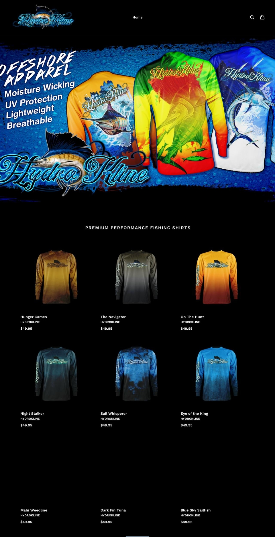 hydroklinegear.com — Shopify storefront screenshot