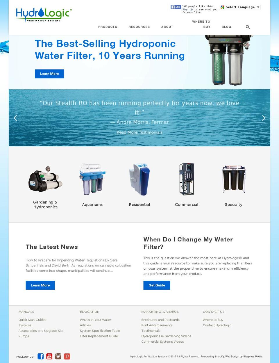 Hydro Logic Systems Shopify theme site example hydrologicsystem.com