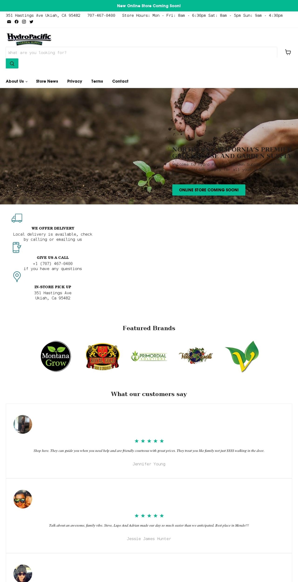 hydropacific.com shopify website screenshot