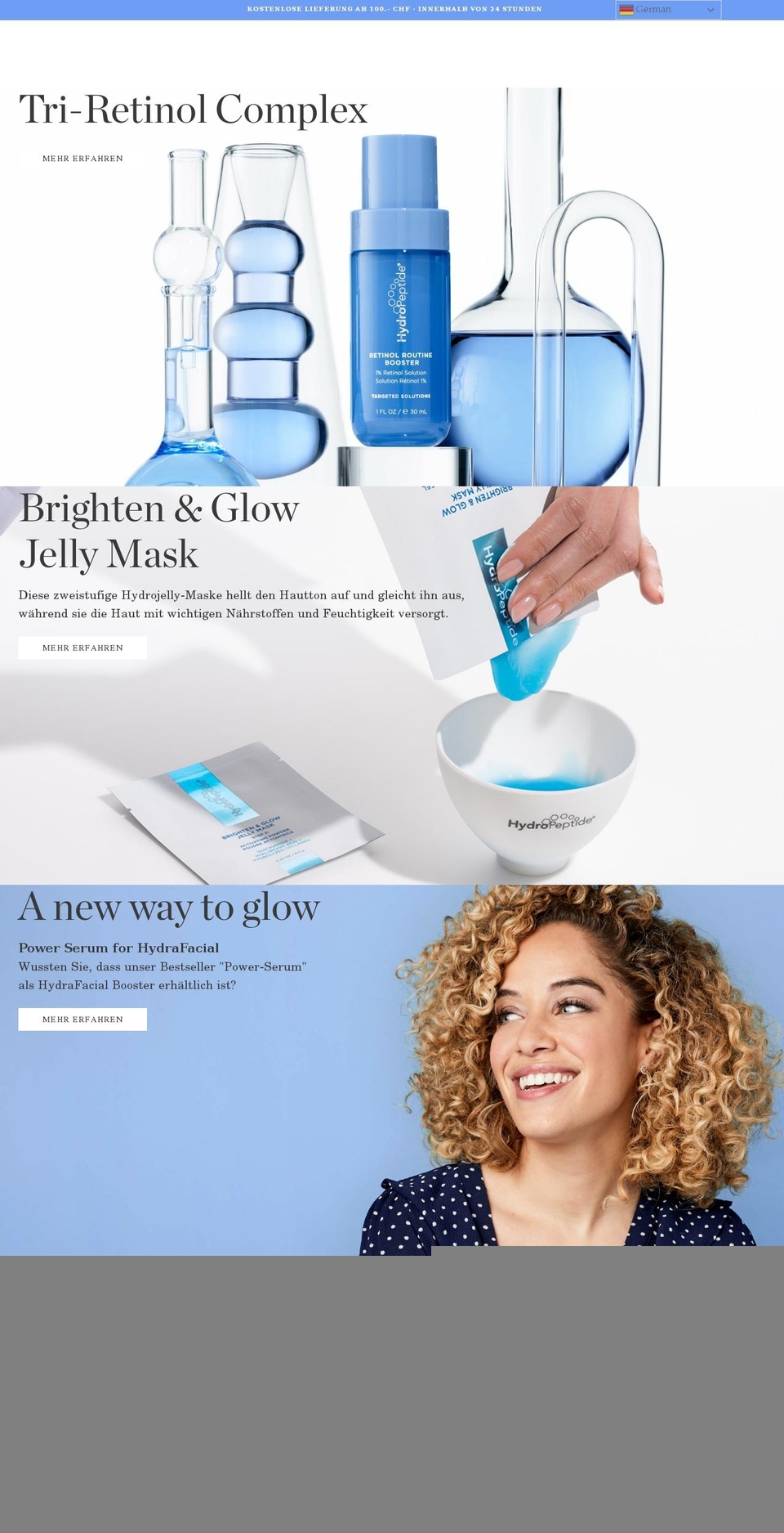 HydroPeptide Switzerland Shopify theme site example hydropeptide.ch