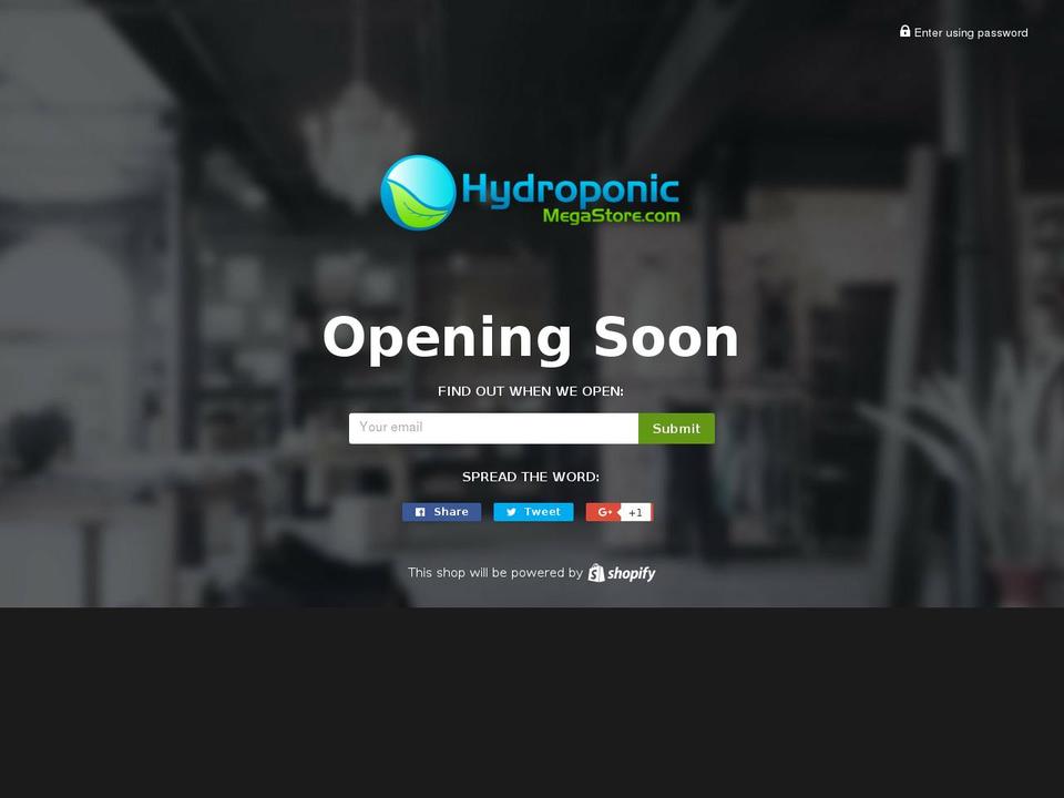 hydroponicmegastore.com — Shopify storefront screenshot