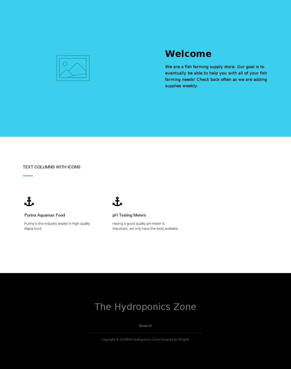 hydroponics.zone shopify website screenshot