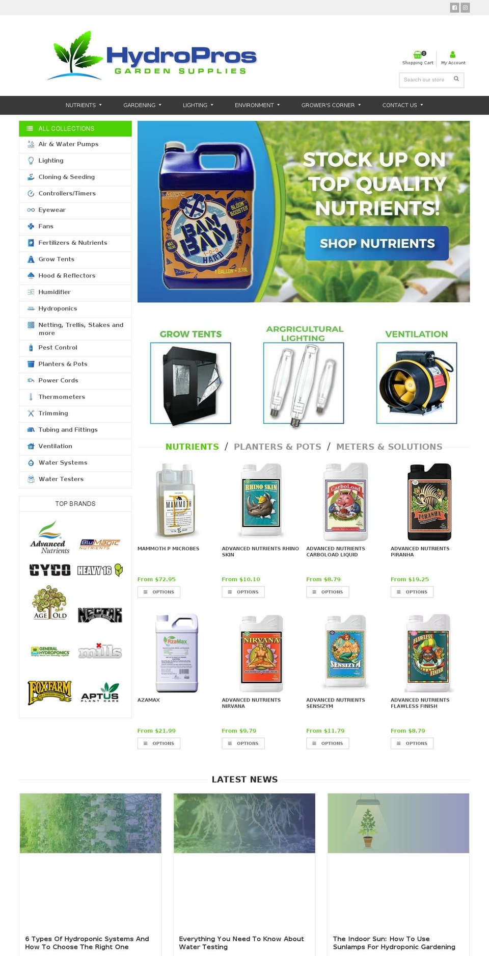 Seller's Choice-WebsiteDevelopment-SiteSpeed Shopify theme site example hydropros.com