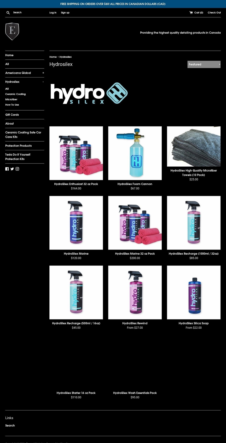 hydrosilexcanada.com — Shopify storefront screenshot