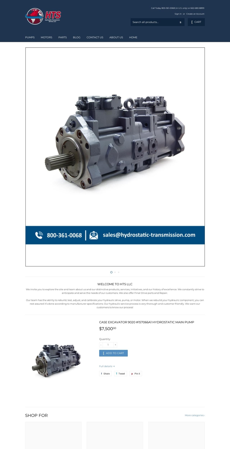 hydrostatic-transmission-service-llc.myshopify.com shopify website screenshot