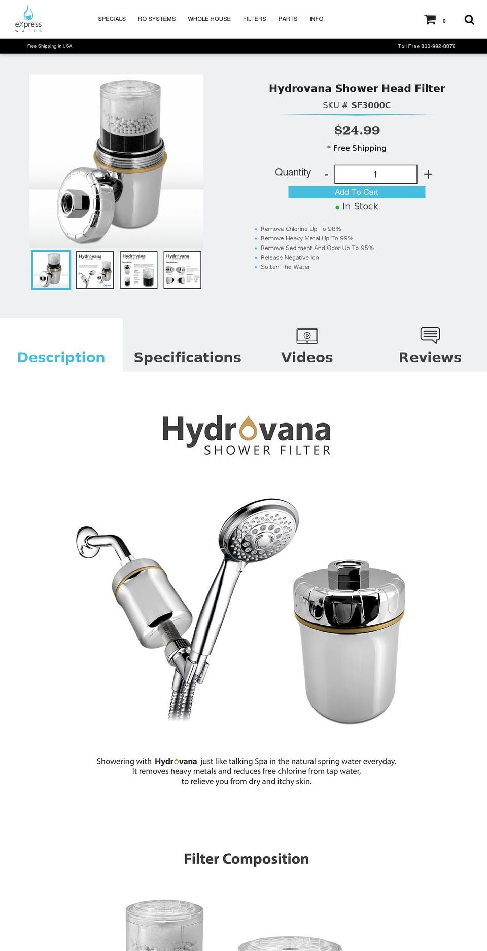 hydrovana.com — Shopify storefront screenshot