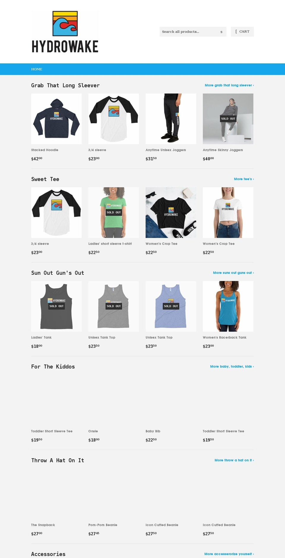 hydrowake.myshopify.com shopify website screenshot