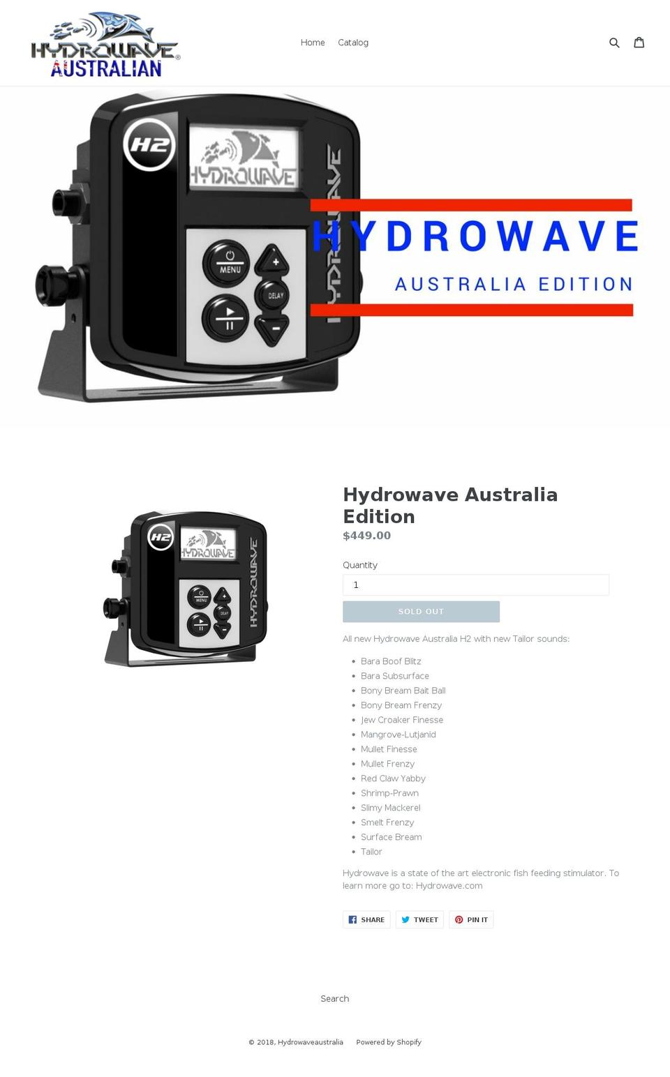 hydrowaveaustralia.com — Shopify storefront screenshot