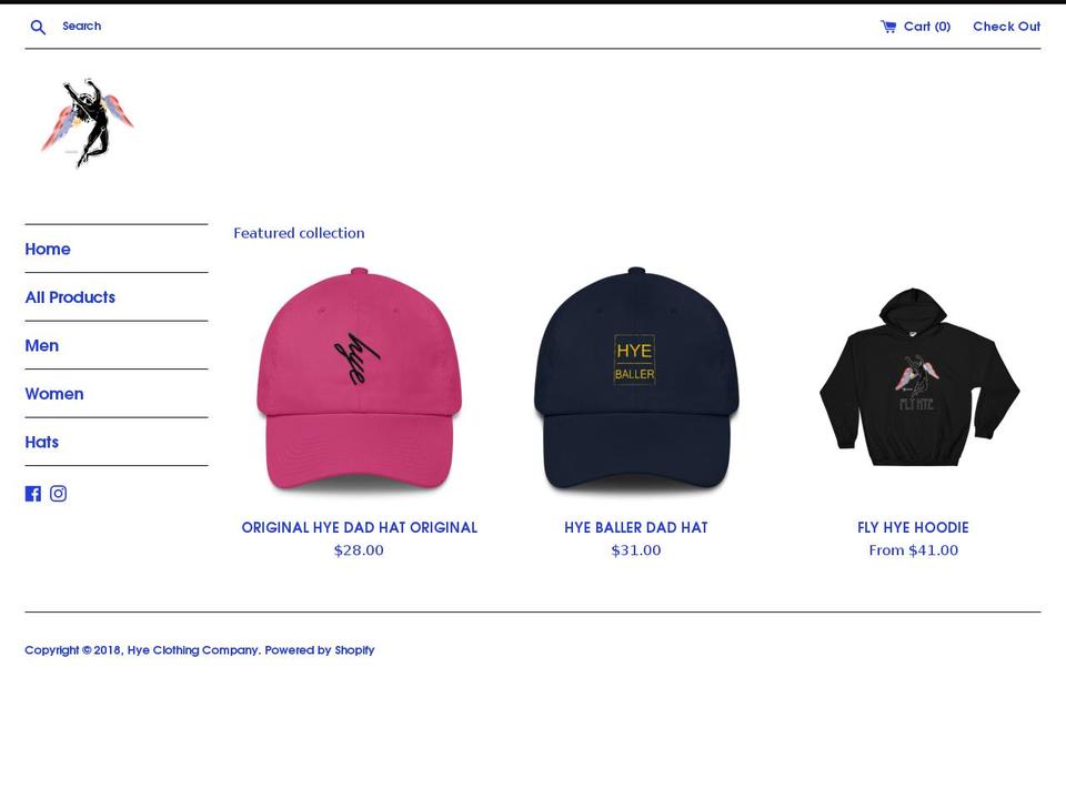 hyeclothingcompany.com — Shopify storefront screenshot