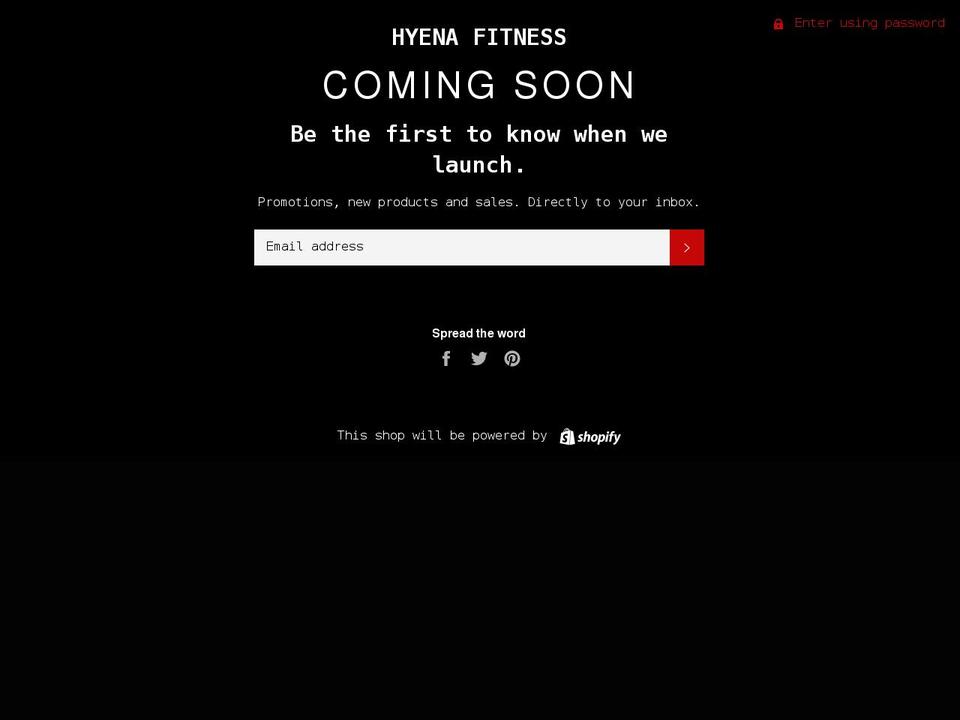 hyenasfitness.com shopify website screenshot