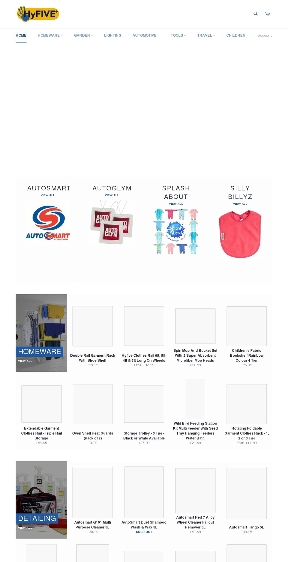 hyfiveproducts.co.uk shopify website screenshot