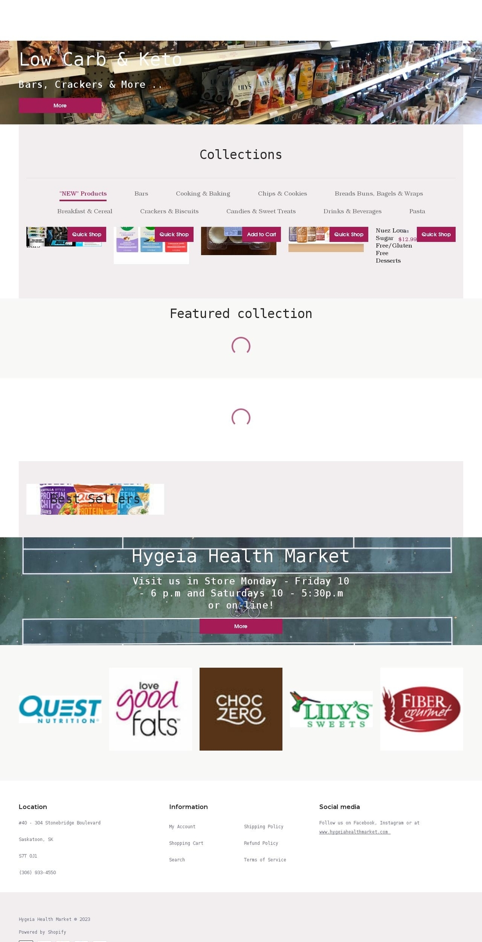 hygeia-health-market.myshopify.com shopify website screenshot